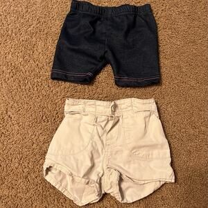 LOT of 2 Pairs Girls Size 2T Pull On Shorts Old Navy & Wonder Kids Spring Summer